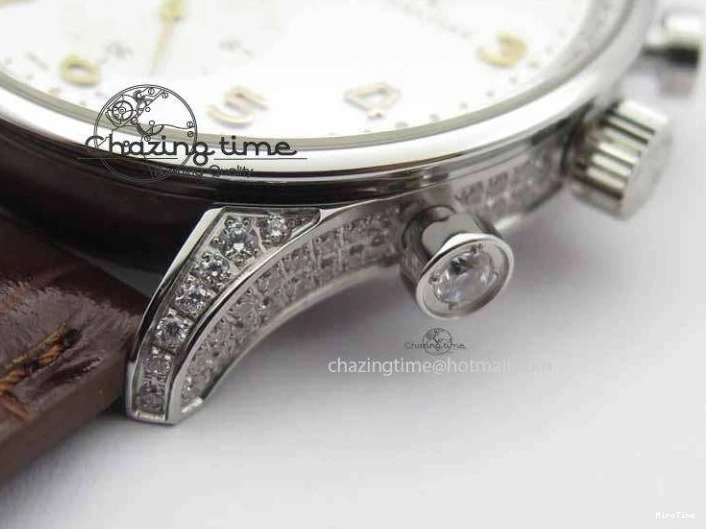 MIROTIME 1219 Portuguese IW3714 Diam ZF V2 1:1 Best Edition White Dial RG Numbers On Brown Leather Strap A79350 (Slim Movement) Fashionable 7246